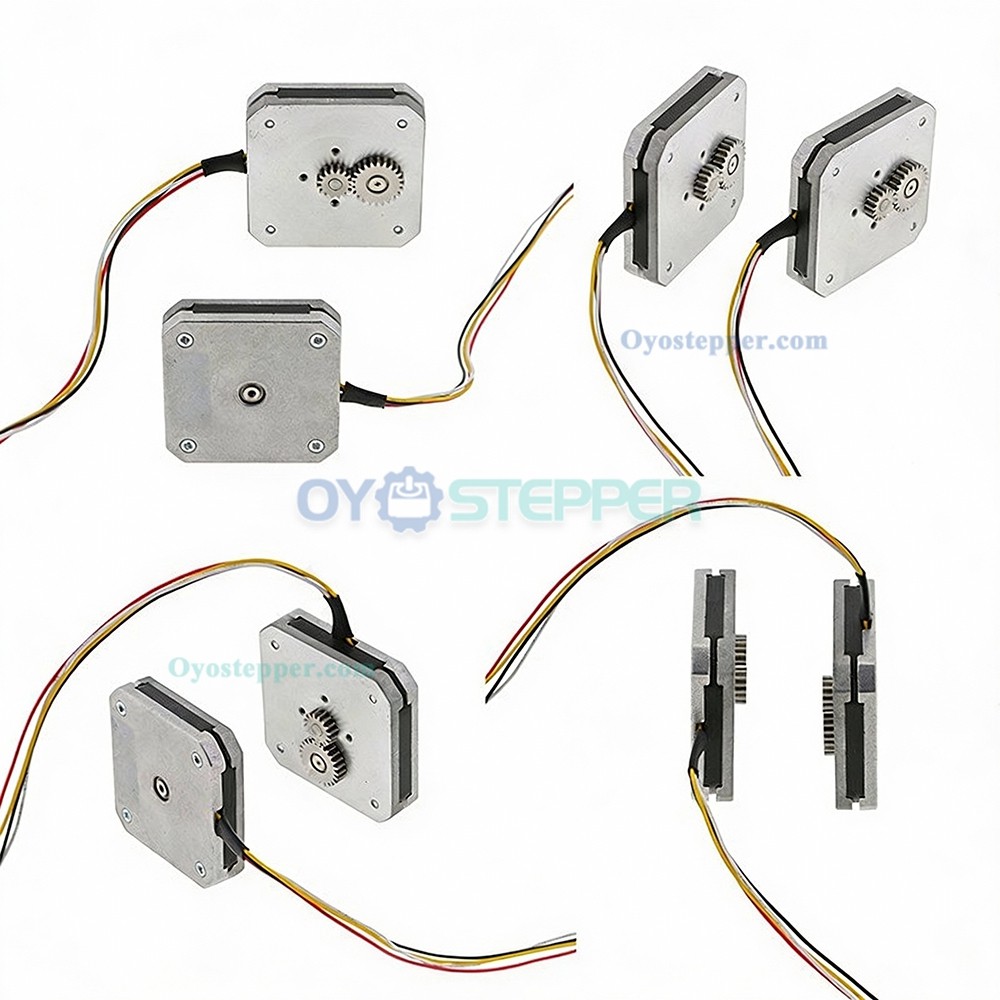 OUKEDA Mini Nema 17 Thin Stepper Motor 1.8° 3.2V 40 mN·m Gear Reducer Pancake Motor for Placement Machine